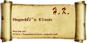 Hegedűs Kleon névjegykártya